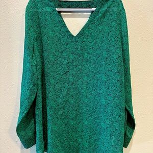 Cabi green bountiful cut out blouse